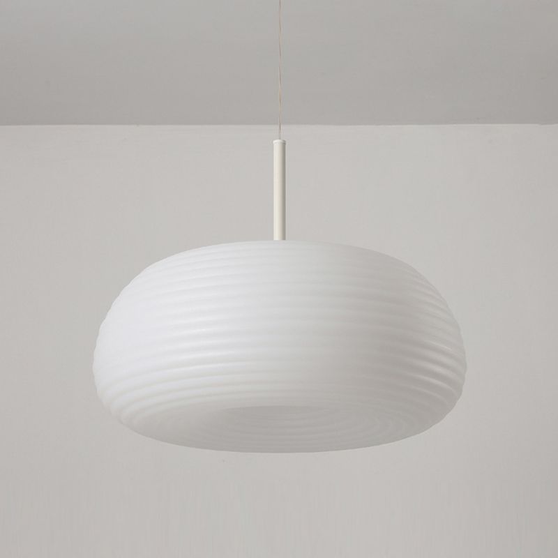 Zoriel Pendant Light White Glass Drum Shape-Relic Pieces