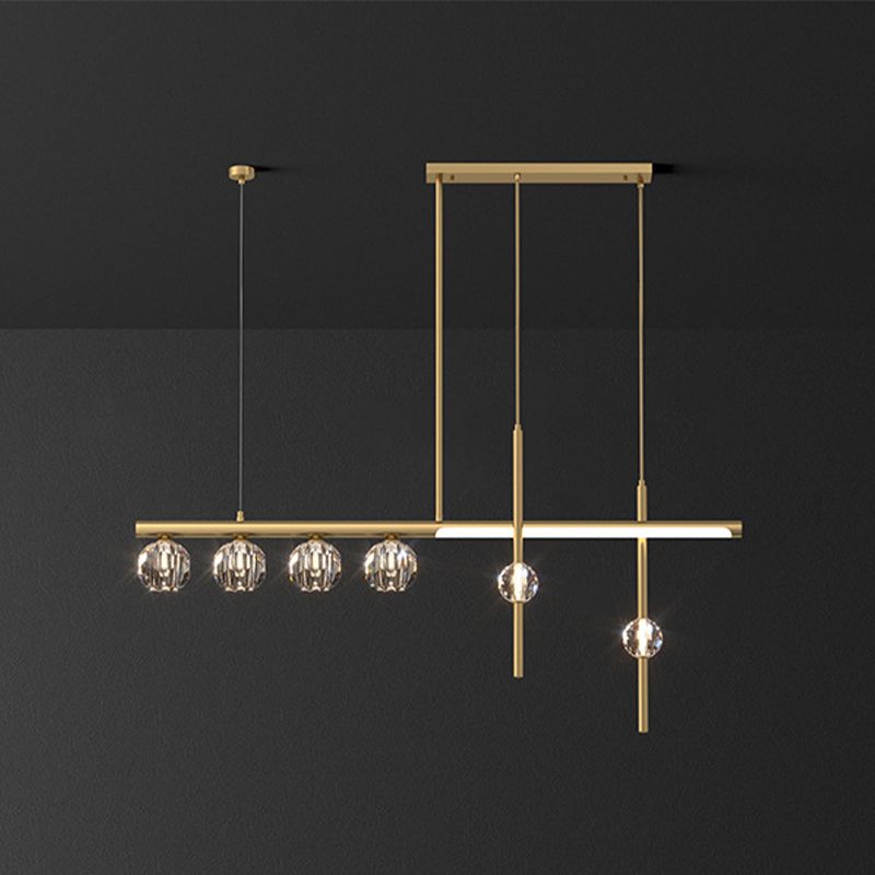 Luredel Metal & Crystal Pendant Light, Gold