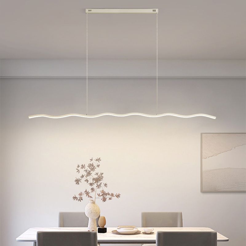Tusudod Wave Linear Pendant Light, Black/White