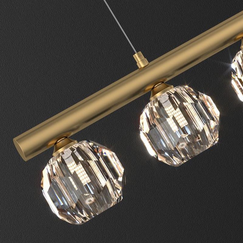 Luredel Metal & Crystal Pendant Light, Gold