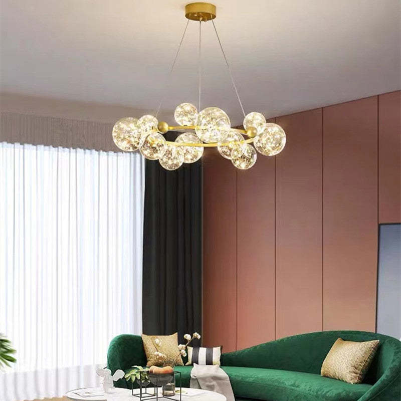 Husotim Art Deco Luminous Sphere Cluster Glass Pendant Light
