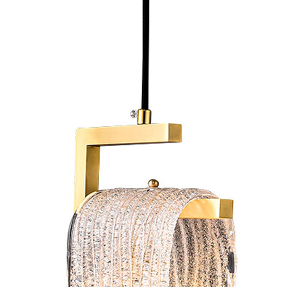 Jenilet Modern Flowing Jelly Pendant Light, Gold, Crystal/Brass