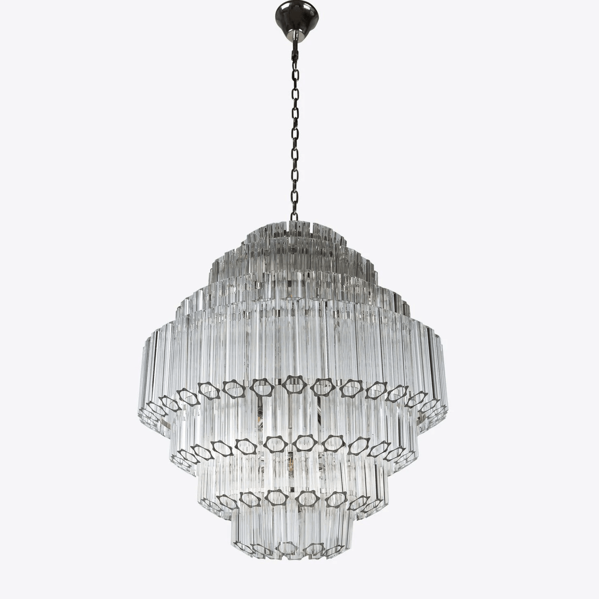 Celeaine Chandelier Clear Glass Tube Layered Grande Vintage