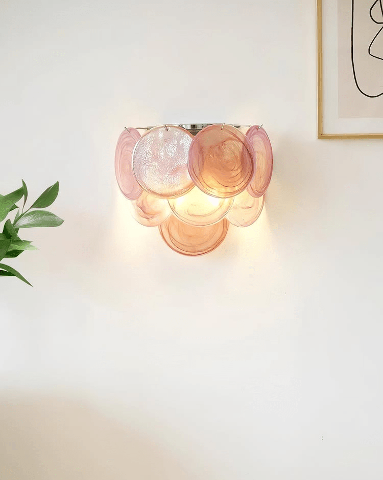 Velenina Wall Lamp Murano Glass Disc Artistic