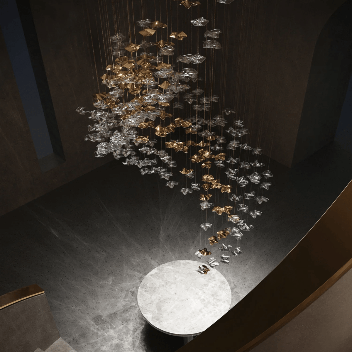 Lisk Luxury Brass Linear Chandelier