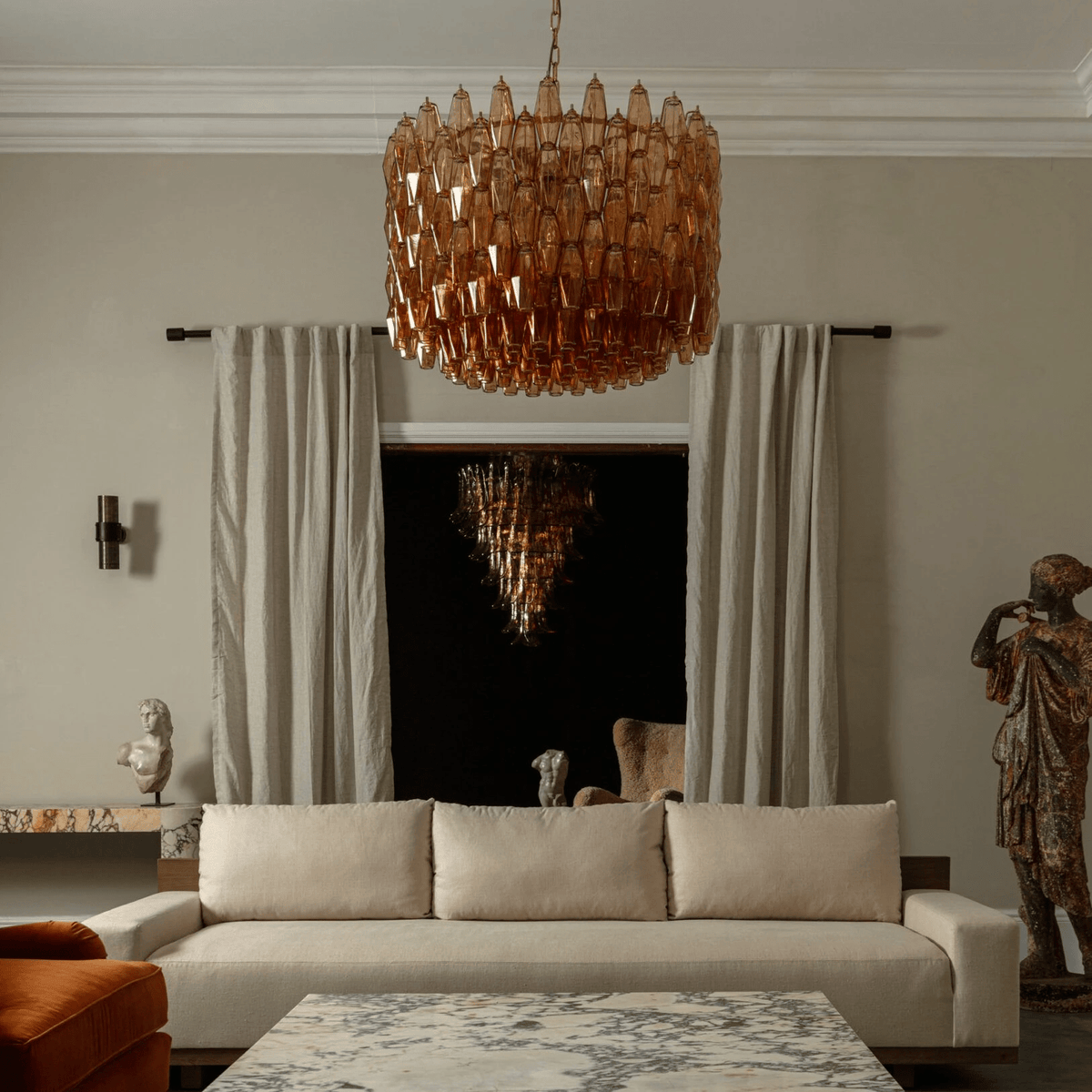 Sorrento Amber Drum Chandelier