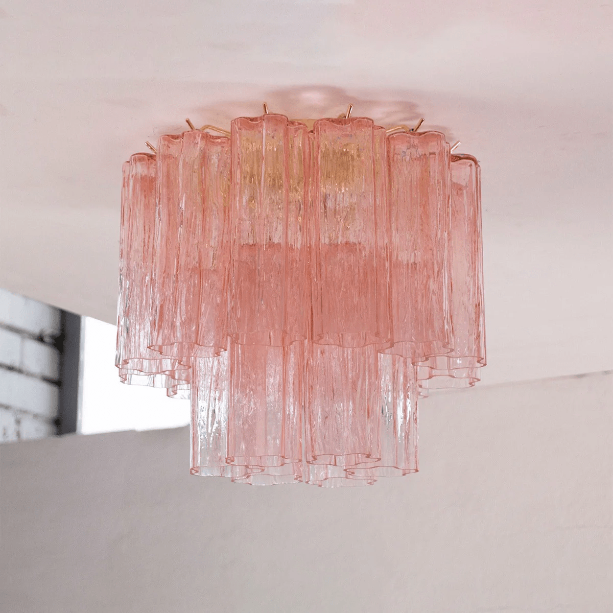 Serin Ceiling Lamp Pink Waterfall Style