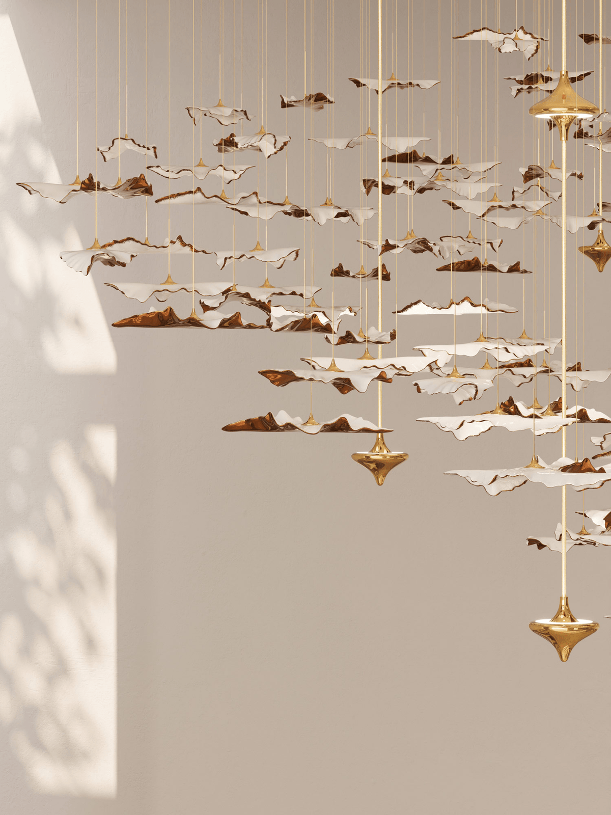 Folia Leaf Twisted Sculptural Customize Chandelier