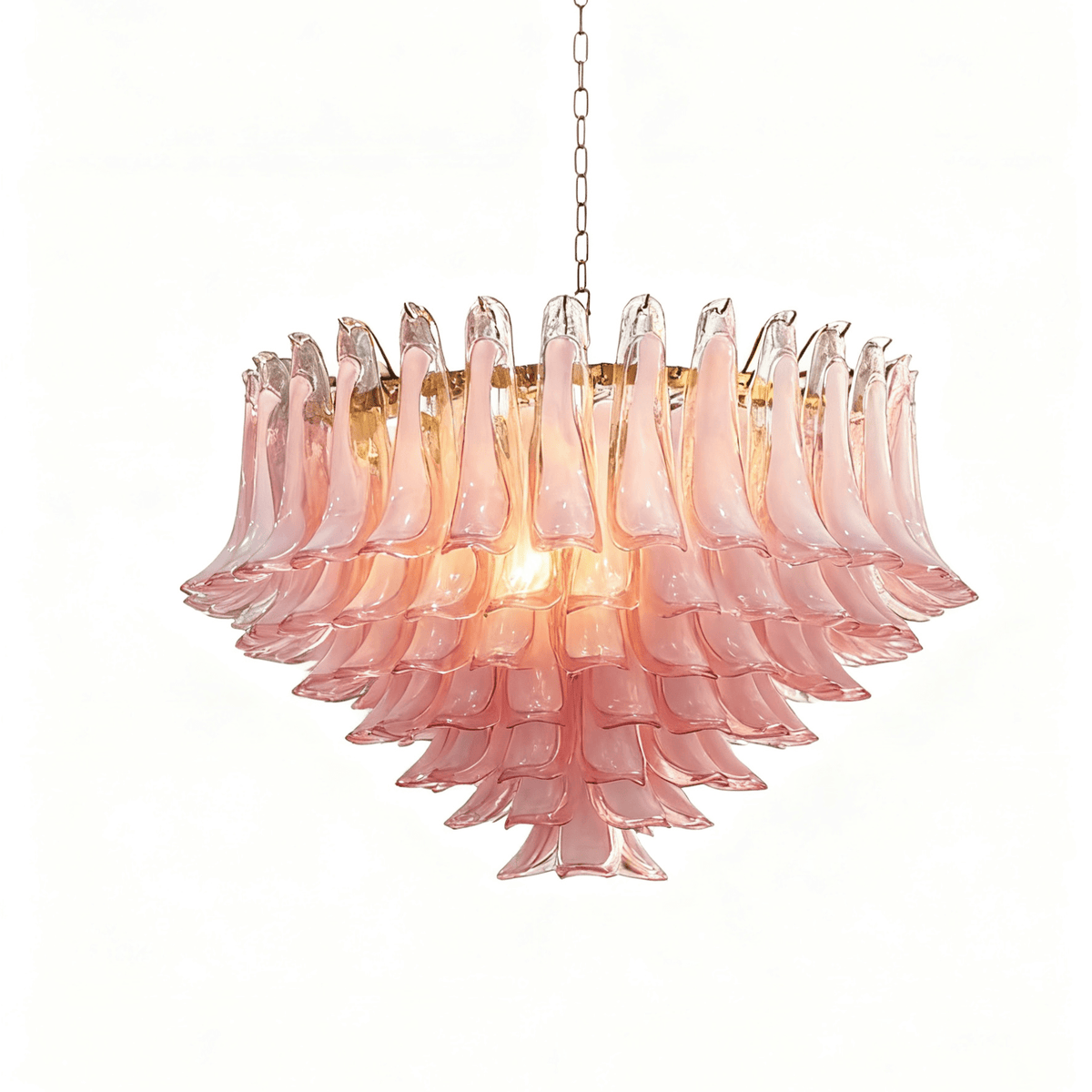 Blush Cascade Glass Chandelier