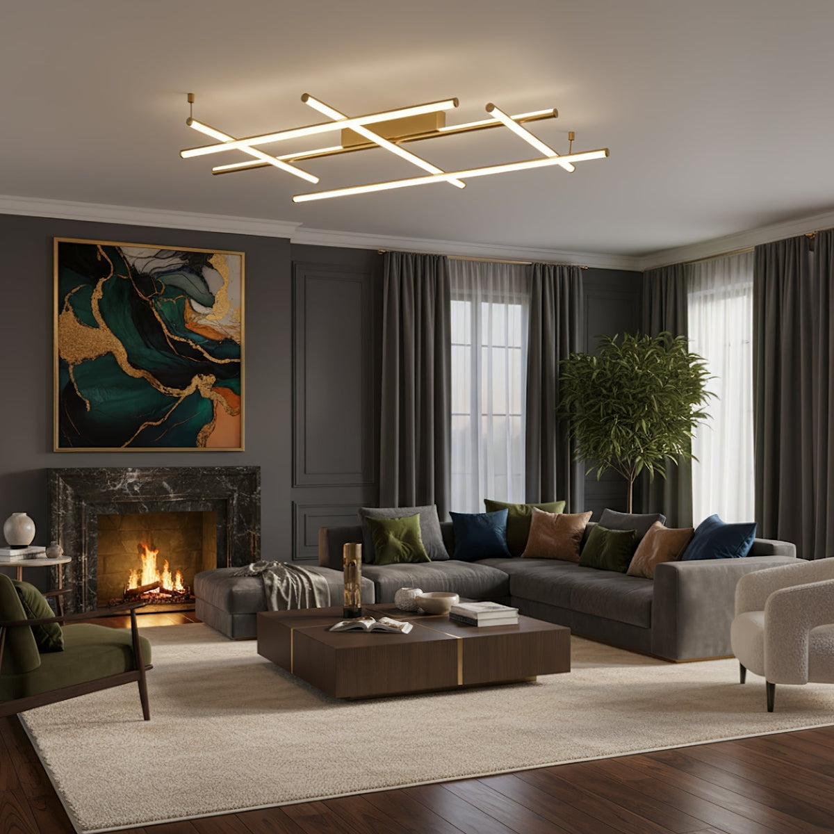 Thayer Geometric Linear Ceiling Lamp