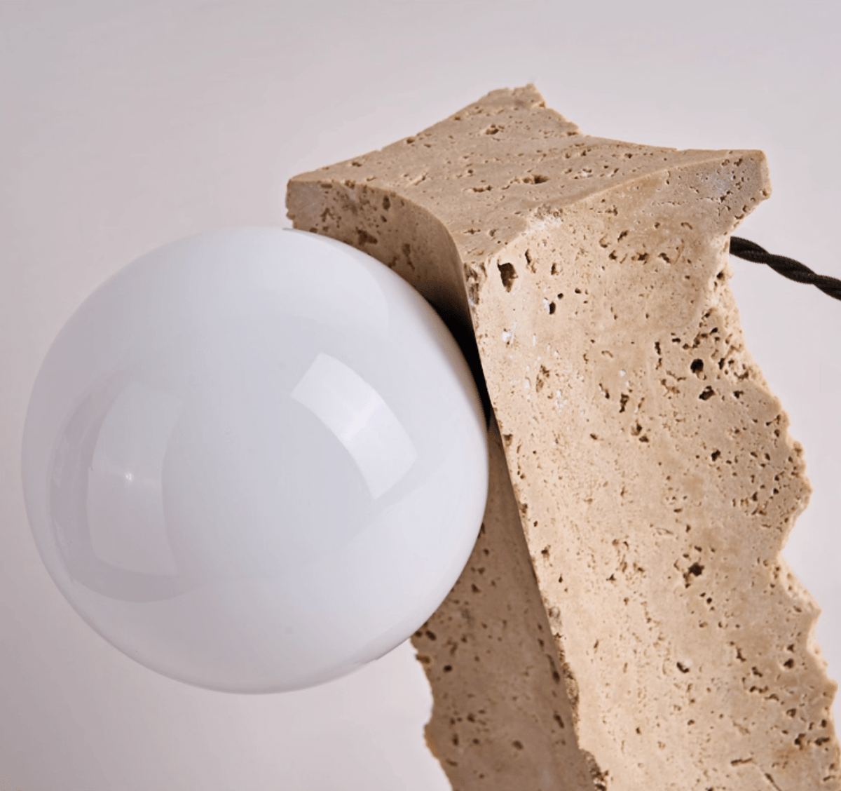 Terra Travertine Orb Table Lamp
