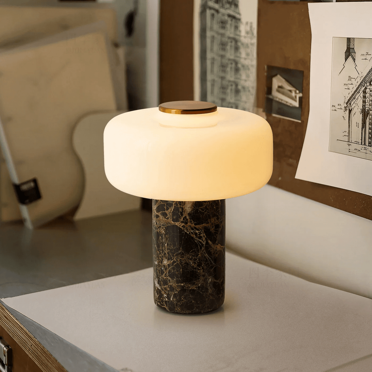 Cima Rechargeable Marble Table Lamp