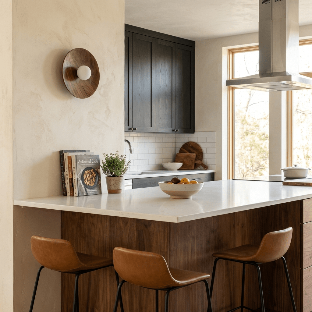 Rinalise Wood Disc Wall Light