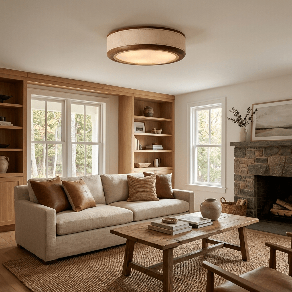 Marlowe Crafted Leather Ceiling Light