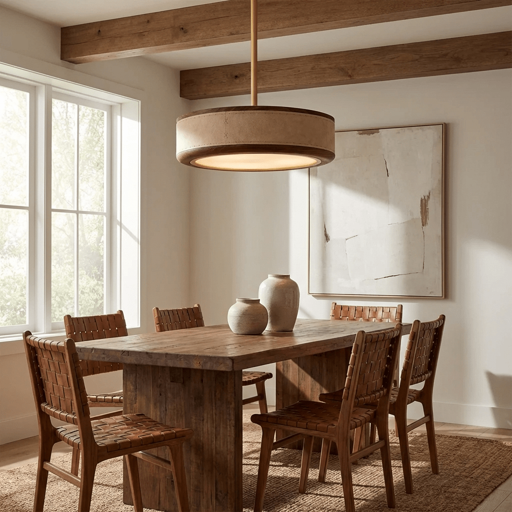 Marlowe Crafted Leather Ceiling Light