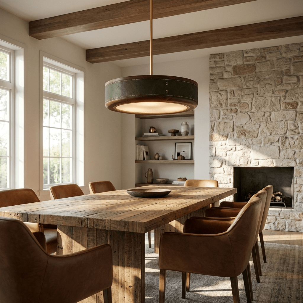 Marlowe Crafted Leather Ceiling Light