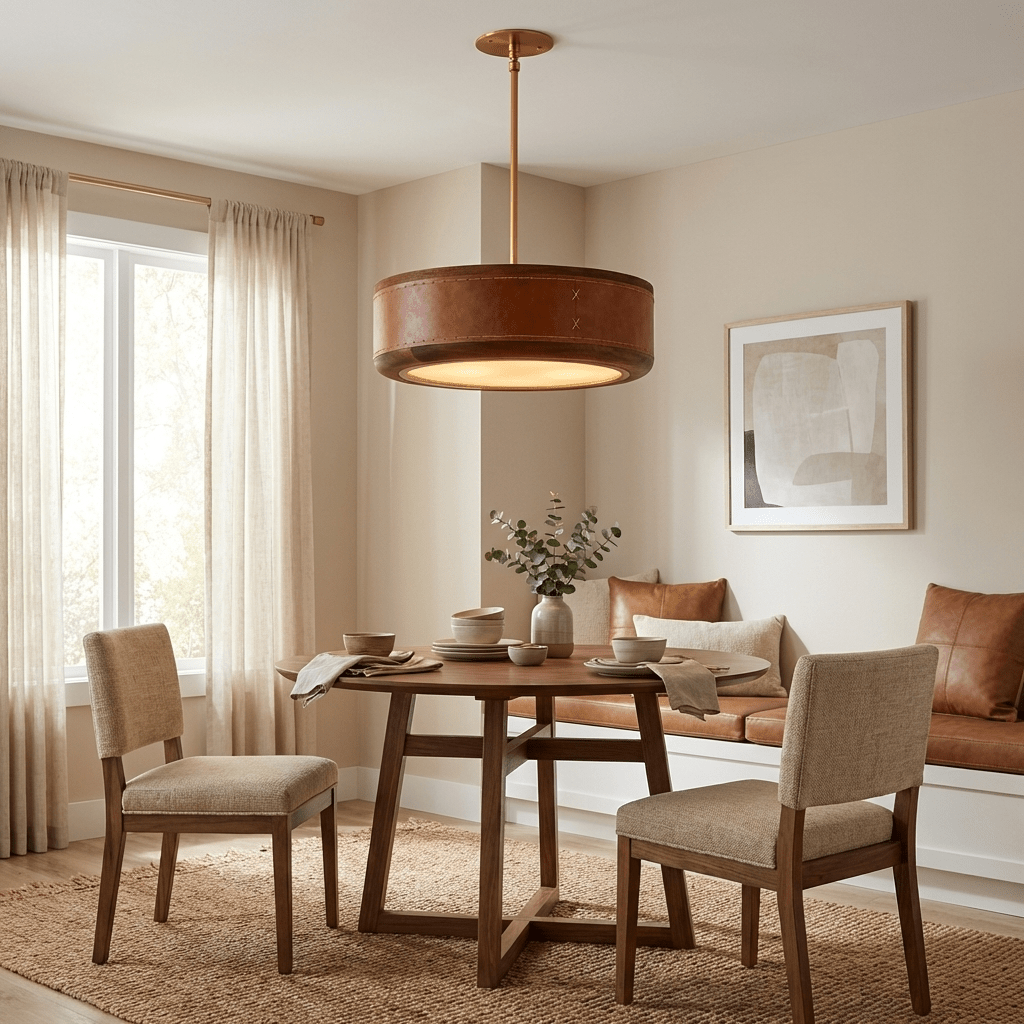 Marlowe Crafted Leather Ceiling Light