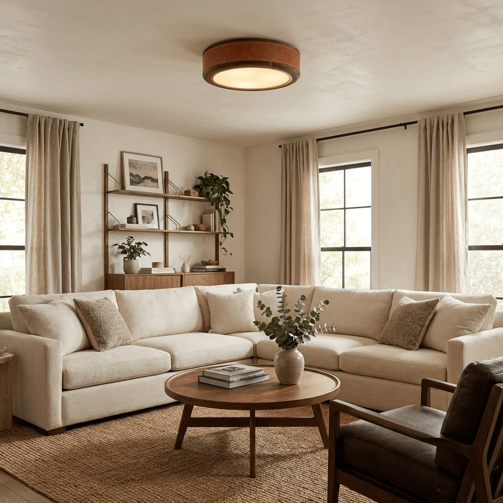 Marlowe Crafted Leather Ceiling Light