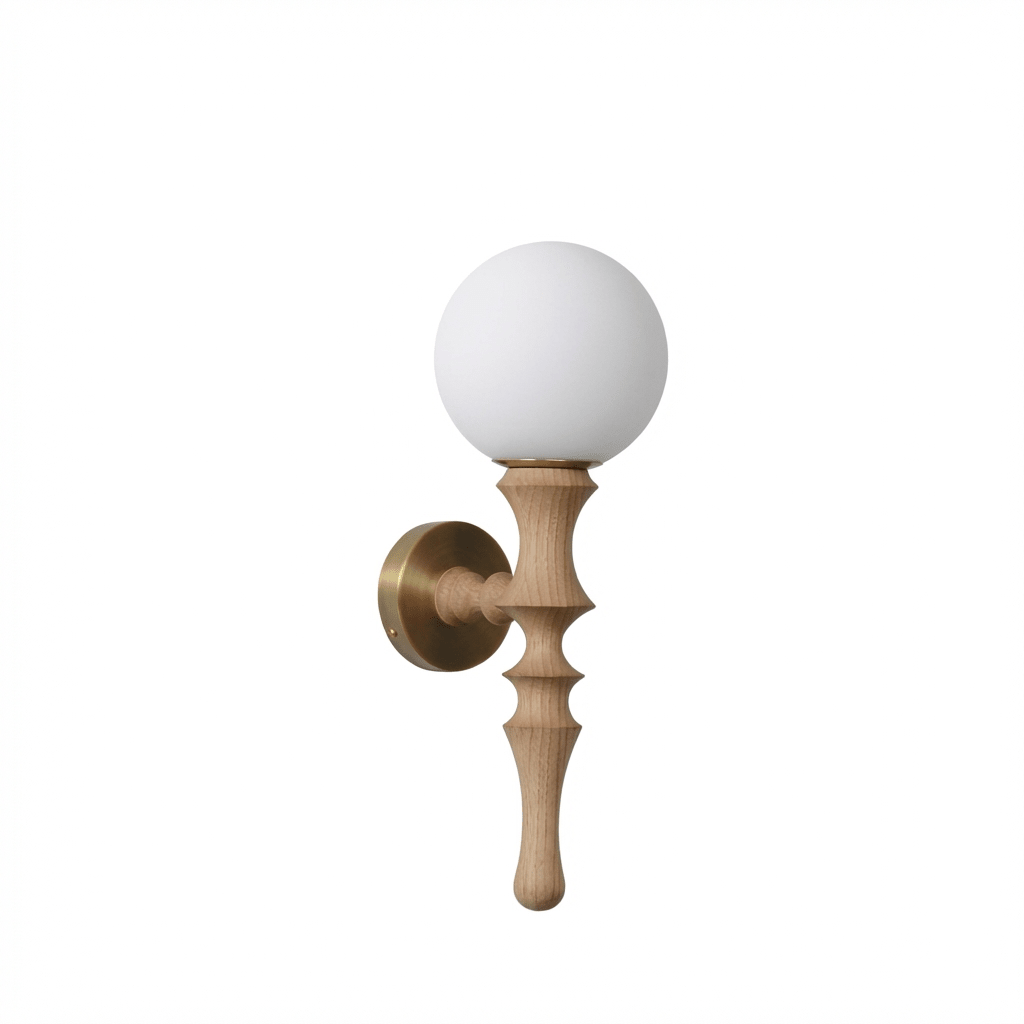 Rinelaine Wood Globe Wall Lamp