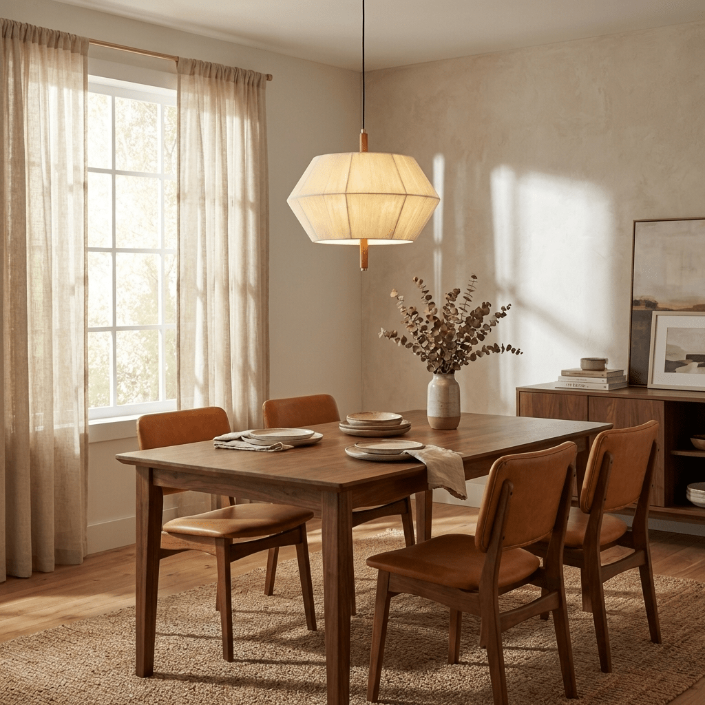 Serivia Linen Geometric Pendant Lamp