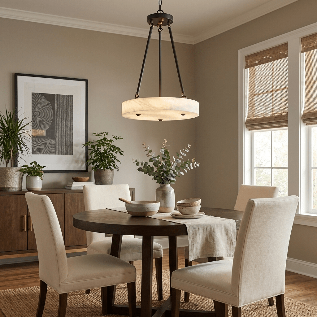 Valcair Alabaster Disc Pendant Light