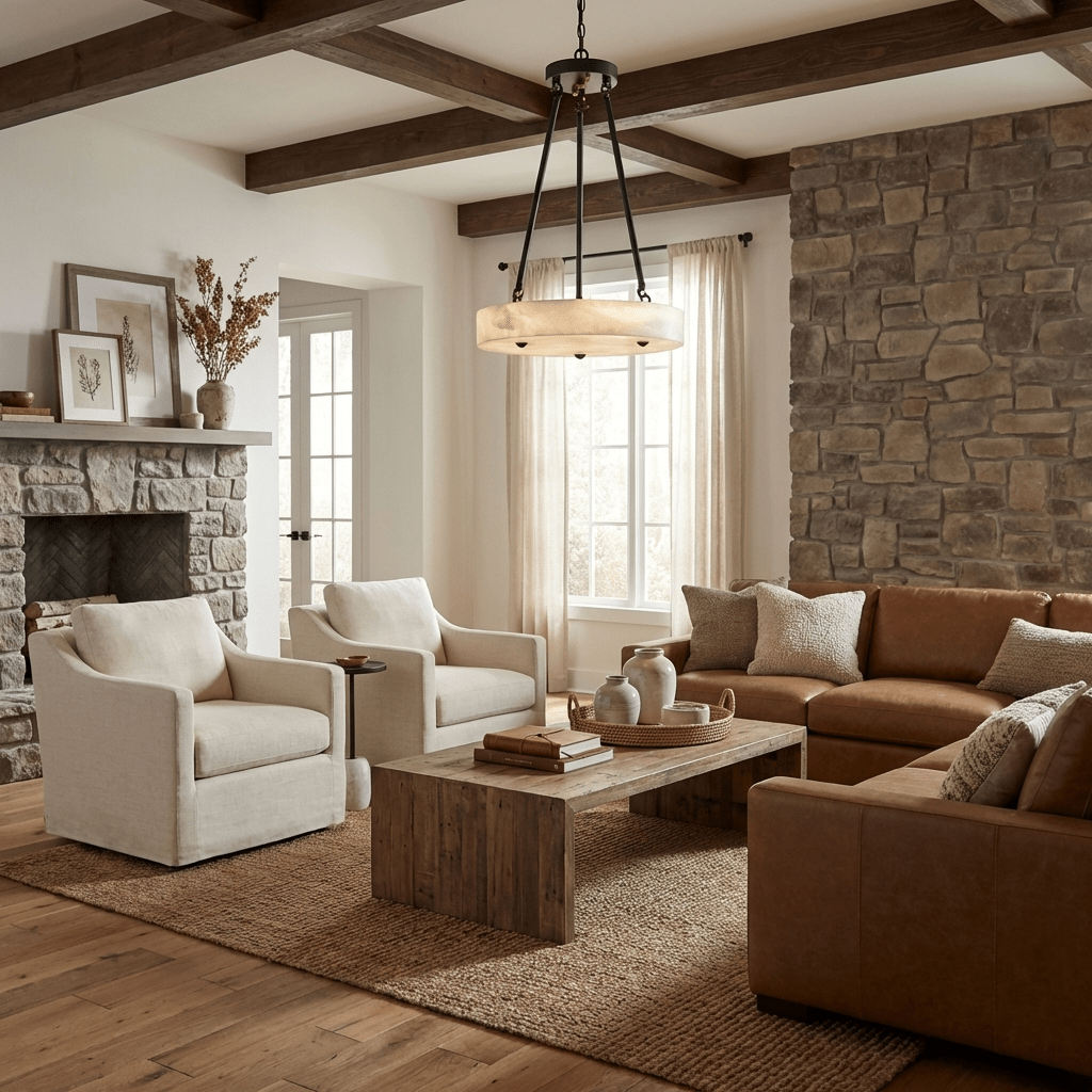 Valcair Alabaster Disc Pendant Light
