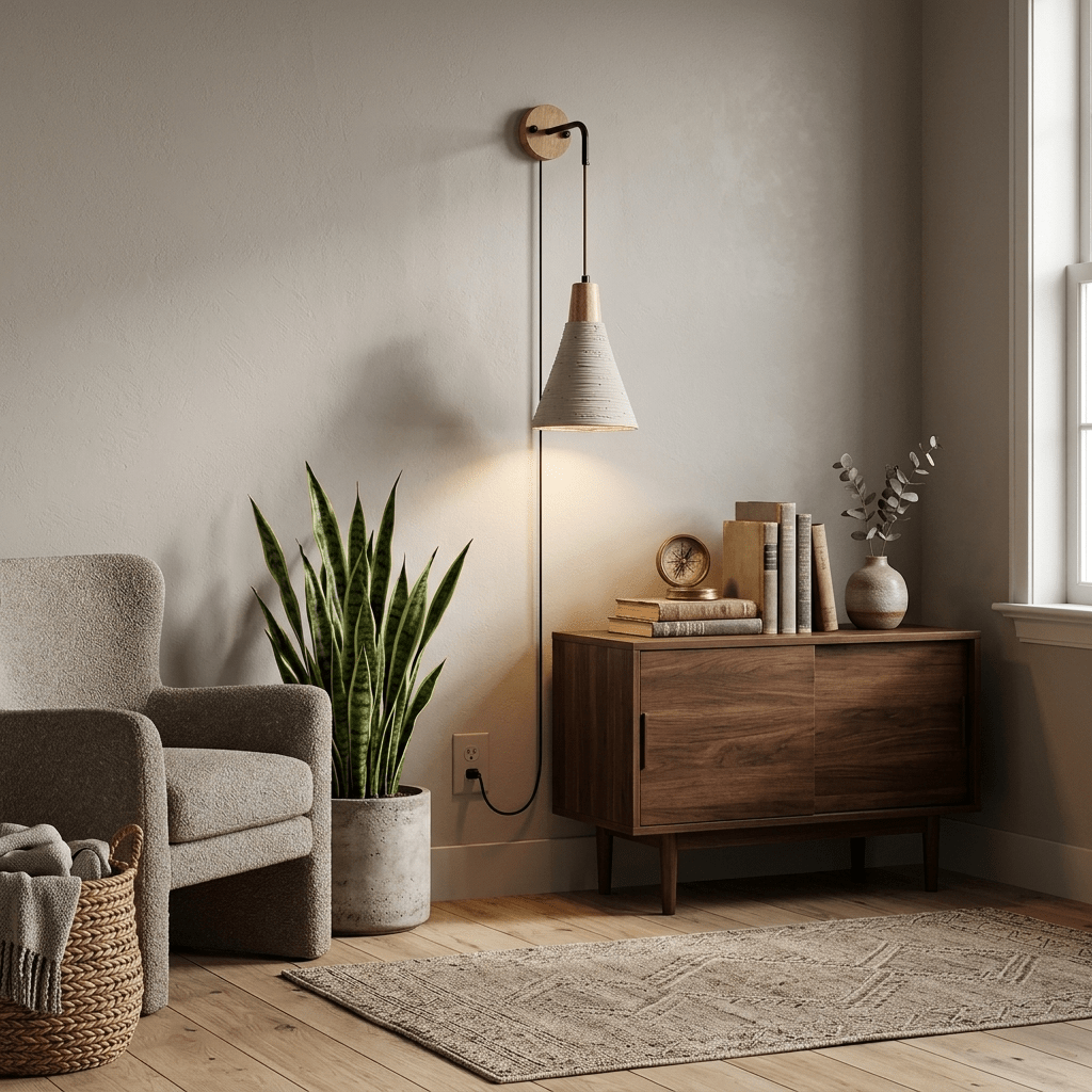 Calorella Microcement Plug-in Wall Lamp
