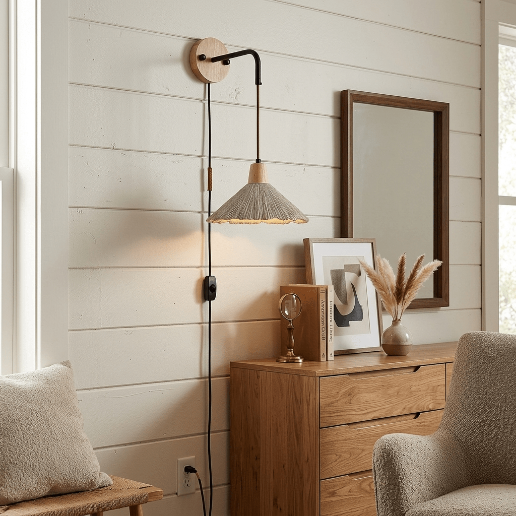 Calorella Microcement Plug-in Wall Lamp