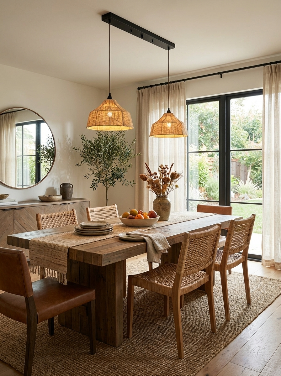 Kirkhurst Woven Fiber Pendant Lamp