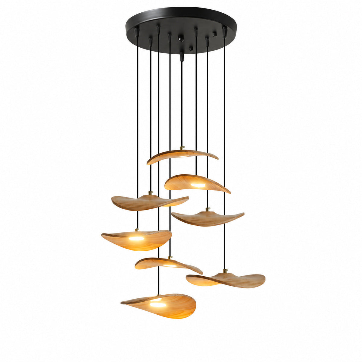 Lowenstone Wood Blade Chandelier