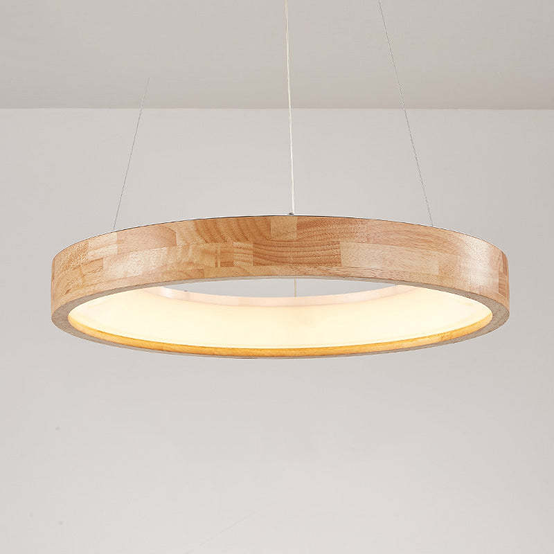 Bosegam Modern Ring Wood Pendant Light