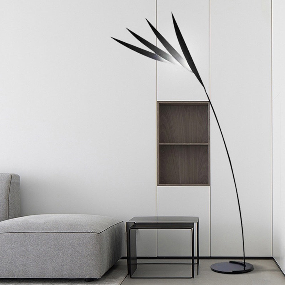 Delomud Leaf Metal/ Long Arm Floor Lamp, Living Room