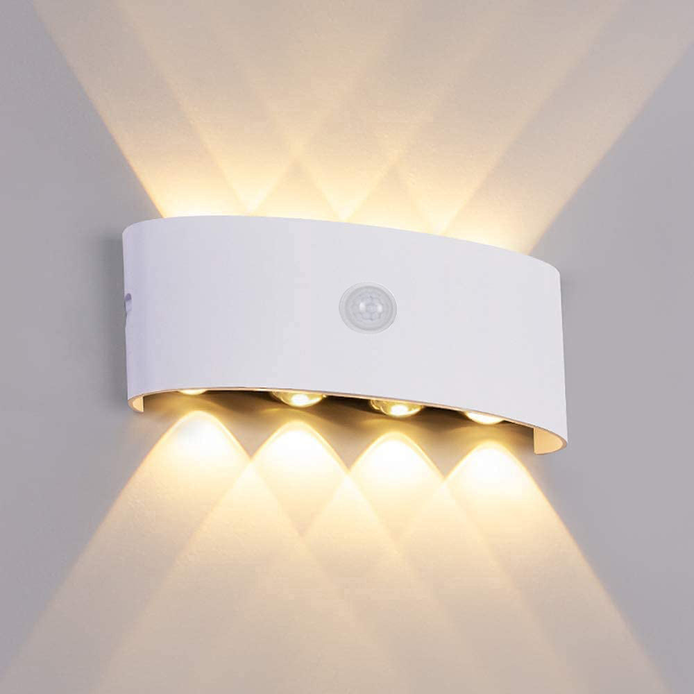 Pikitur Modern Simple Metal/ Fixtures Up And Down LED Light Wall Lamp, Black/White