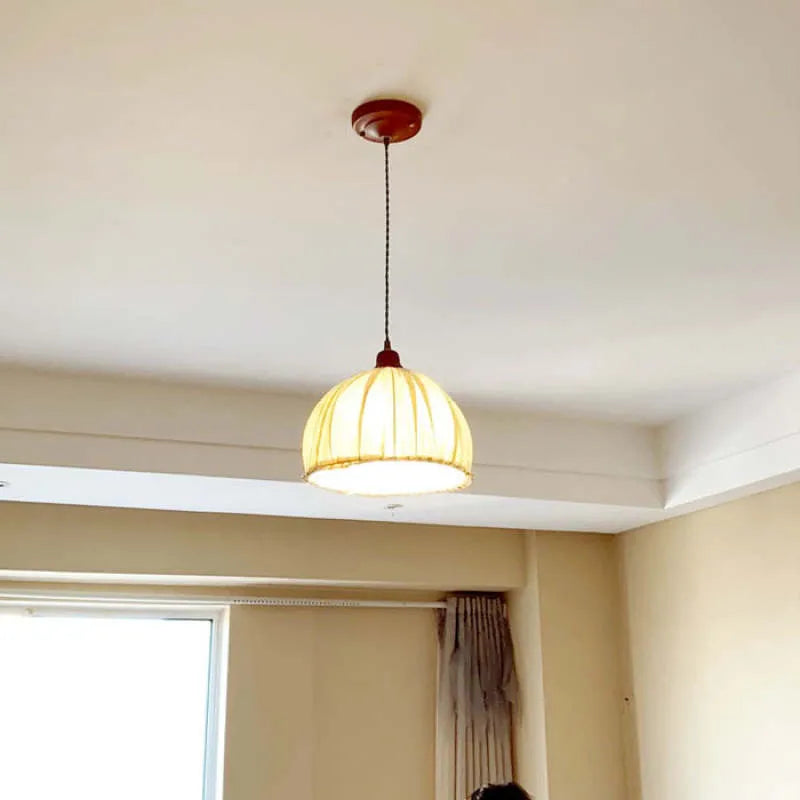 Teo Vintage Pendant Light Beige, Fabric-Relic Pieces