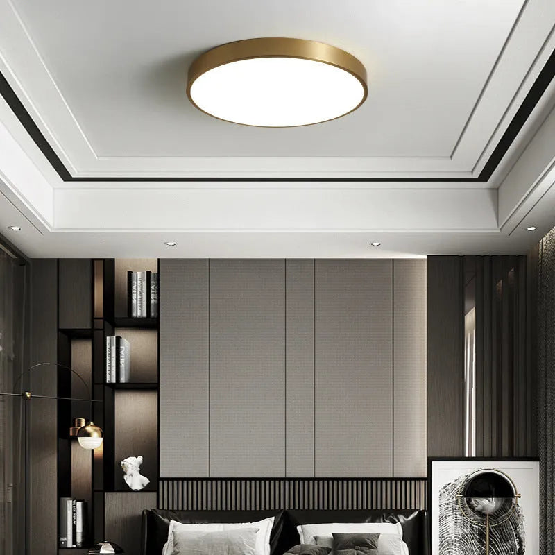 Sovubin Nordic LED Gold Round Ceiling Light, Metal &