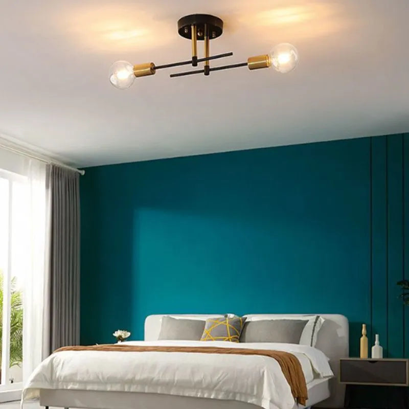 Vanabil Flush Mount Ceiling Light Globe Modern, Metal/Glass