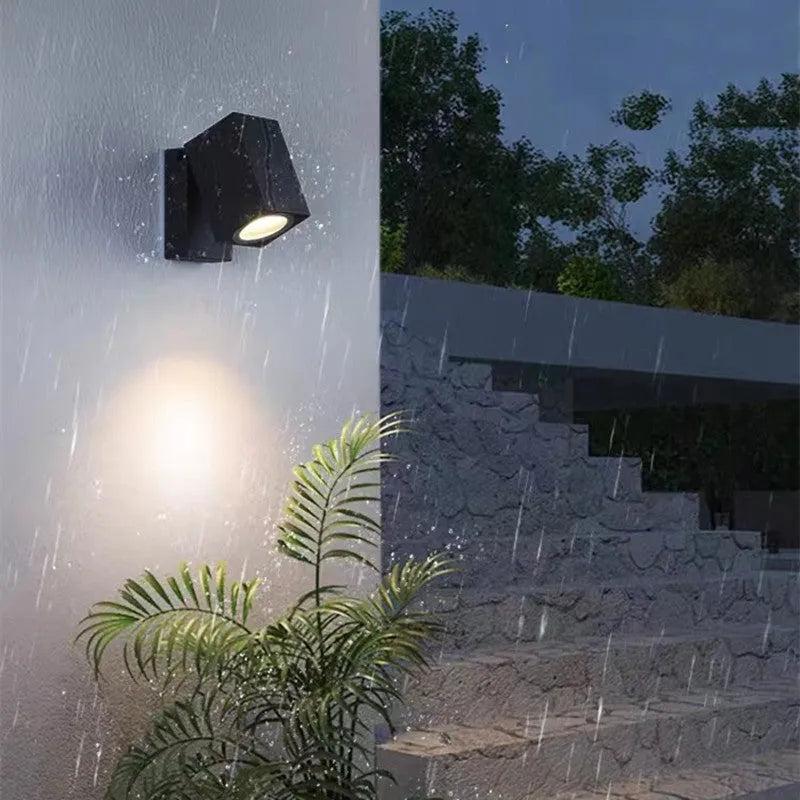 Lyris Wall Lamp Modern Outdoor Rotatable Spotlight Black-Relic Pieces