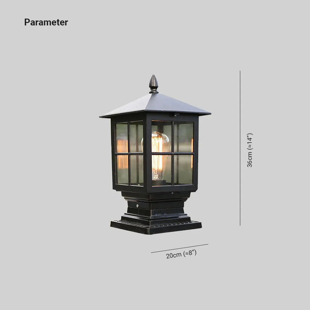 Arvico Outdoor Light Modern Glass Lantern LED Post-Relic Pieces