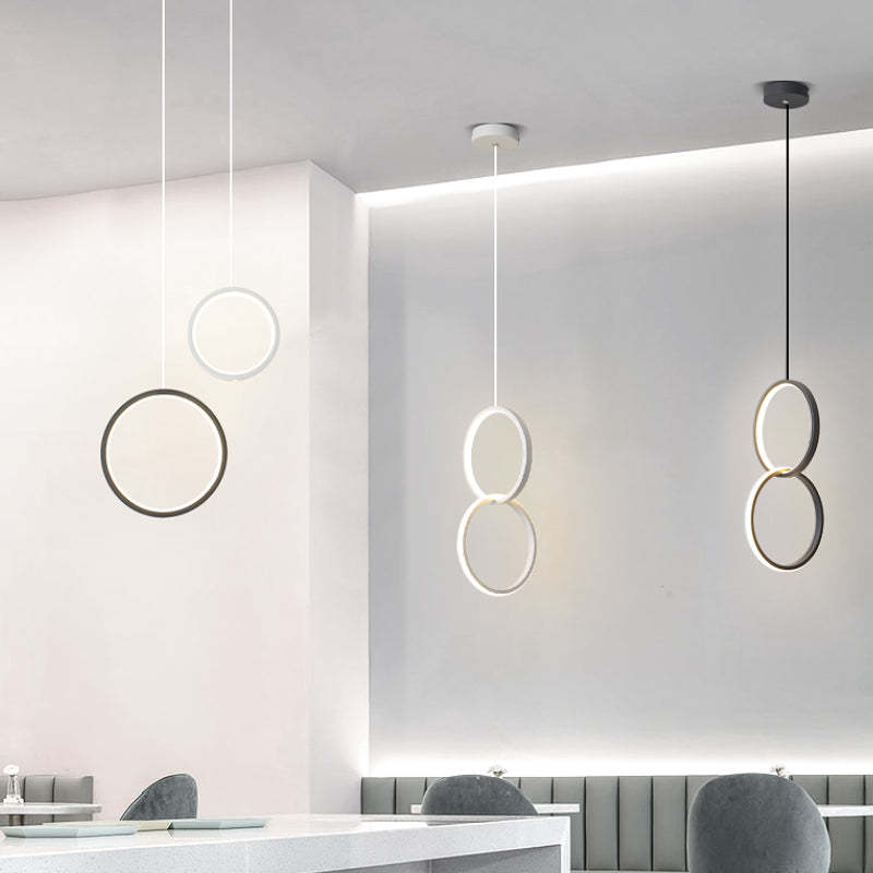 Kori Modern LED Pendant Light Black/White Living Room-Relic Pieces
