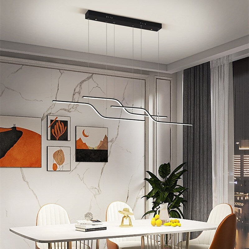 Rimamin Minimalist Geometric Metal 3 Light Pendant Light, Dining Room