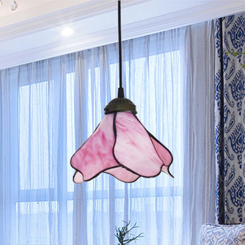 Latumod Flower Resin Pendant Light, Blue/Pink, 1/3 Heads