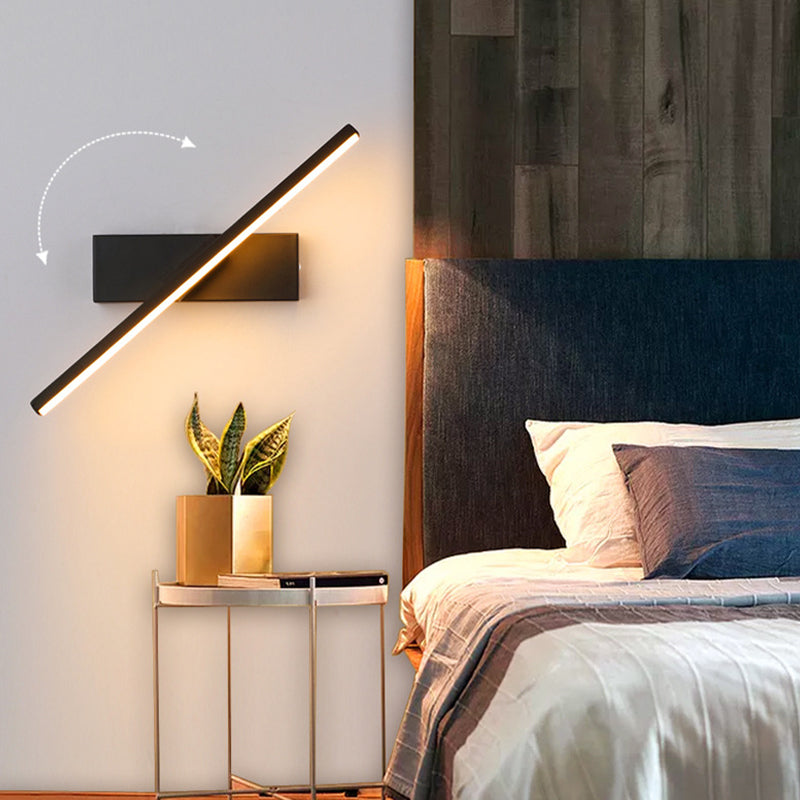 Darin Rotatable Wall Lamp for Bedroom, Black/White-Relic Pieces
