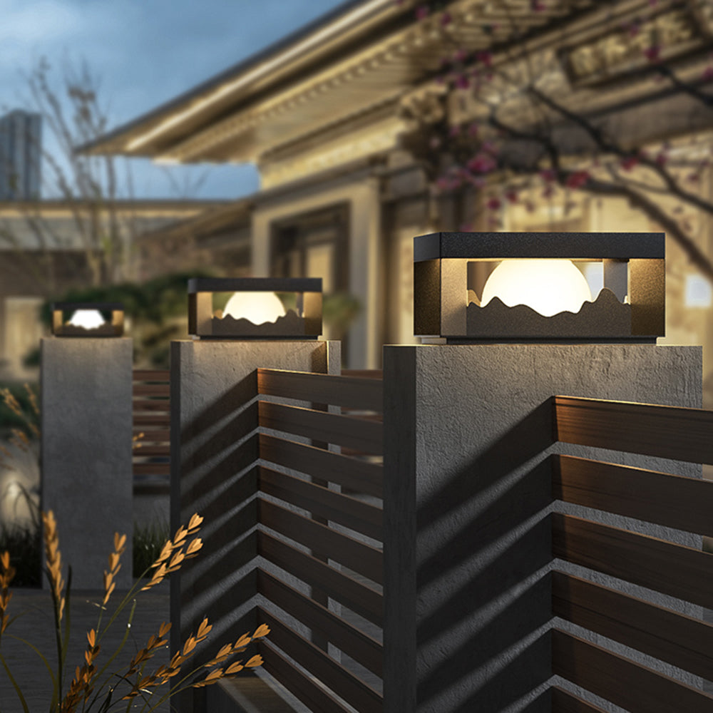 Kanigit Modern Mountain Metal Outdoor Lamp, Warm Light
