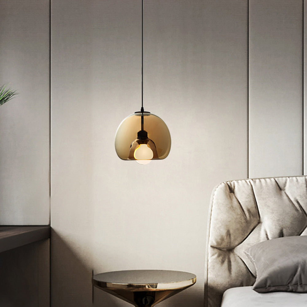 Norvia Pendant Light Globe Glass Amber/Smoky Grey-Relic Pieces