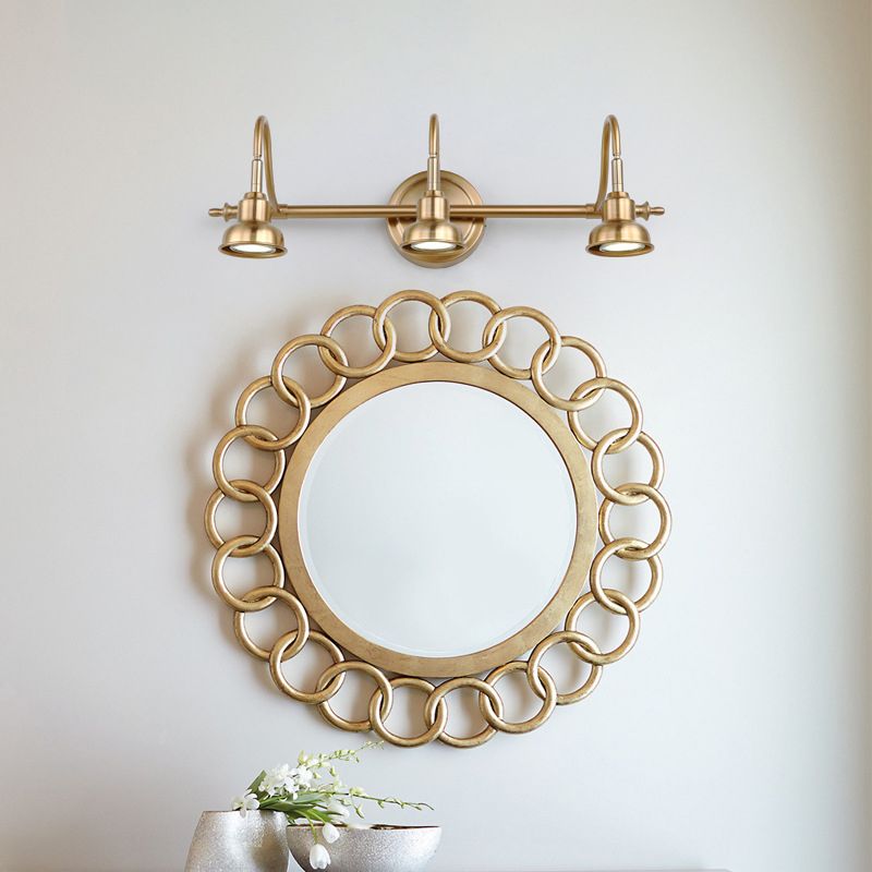 Zesopot Vintage Round Arc Vanity Wall Lamp, Gold, Bedroom