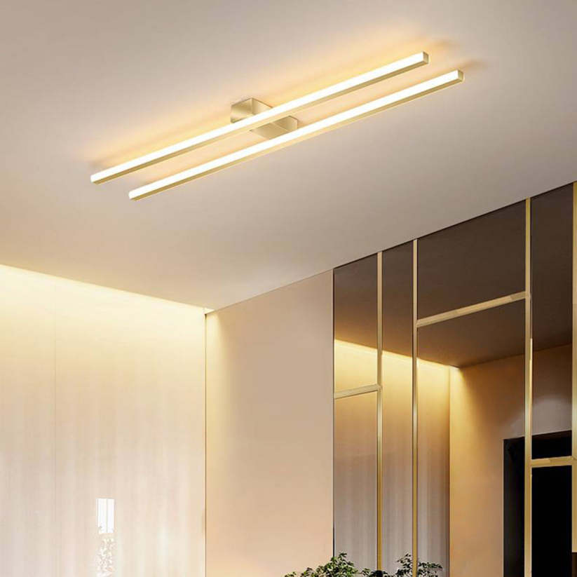 Lusomok Modern Minimaliste Flush Mount Ceiling Light, Double-Linear