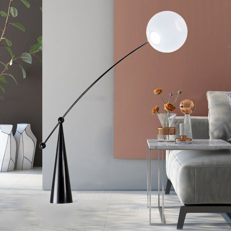 Paputat Floor Lamp Arc/Bubble Modern/Unique, Frosted Glass, White, Bedroom
