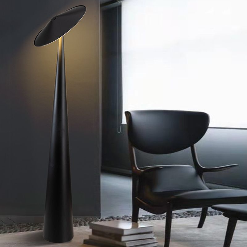 Tasover Modern Saucer Shaped Metal Floor Lamp,Black