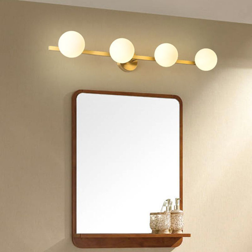 Lomisek Retro Globe Linear Metal/Glass Wall Lamp, Gold, Bathroom
