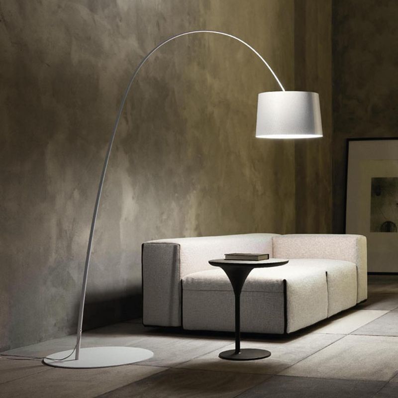 Cenerok Floor Lamp Cool Modern, Metal Arc, Black/White/Red/Blue, Bedroom